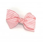Pink (150 Pink) Mini Gingham Satin Bow - 3 Inch